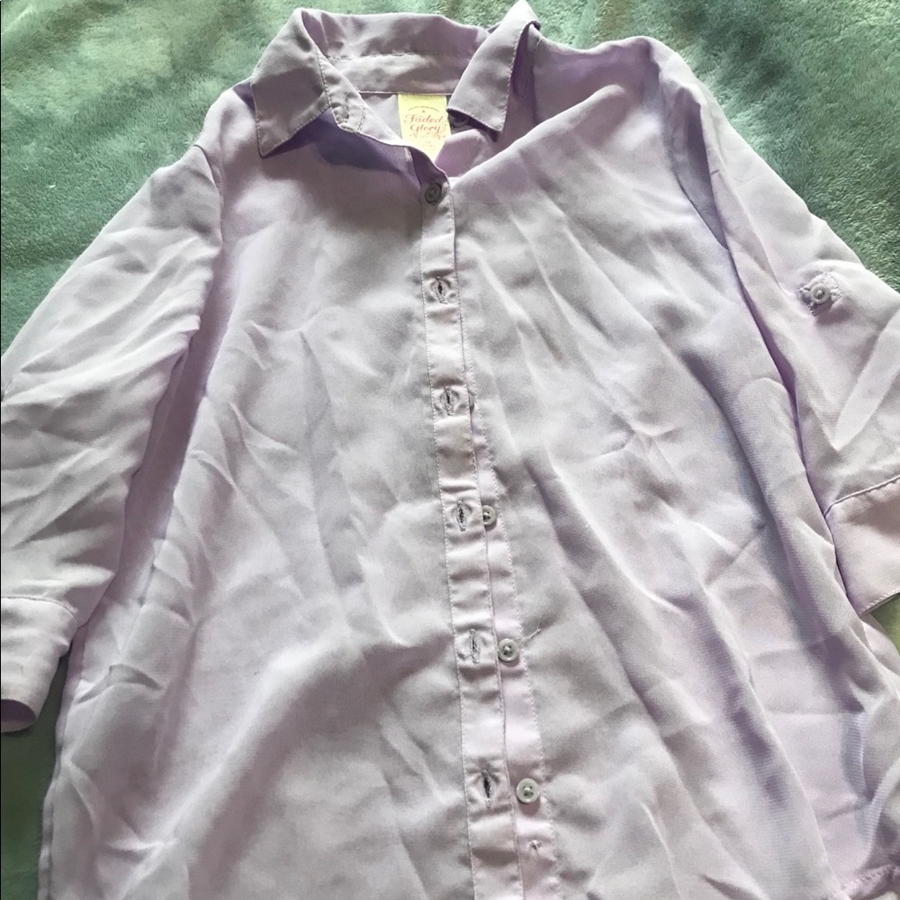 Light purple kids button down shirt